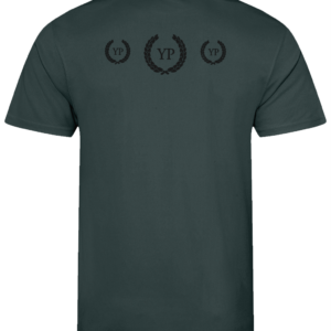 YourPhysique T-Shirt Charcoal - YP Logo Zwart op Rug 3x